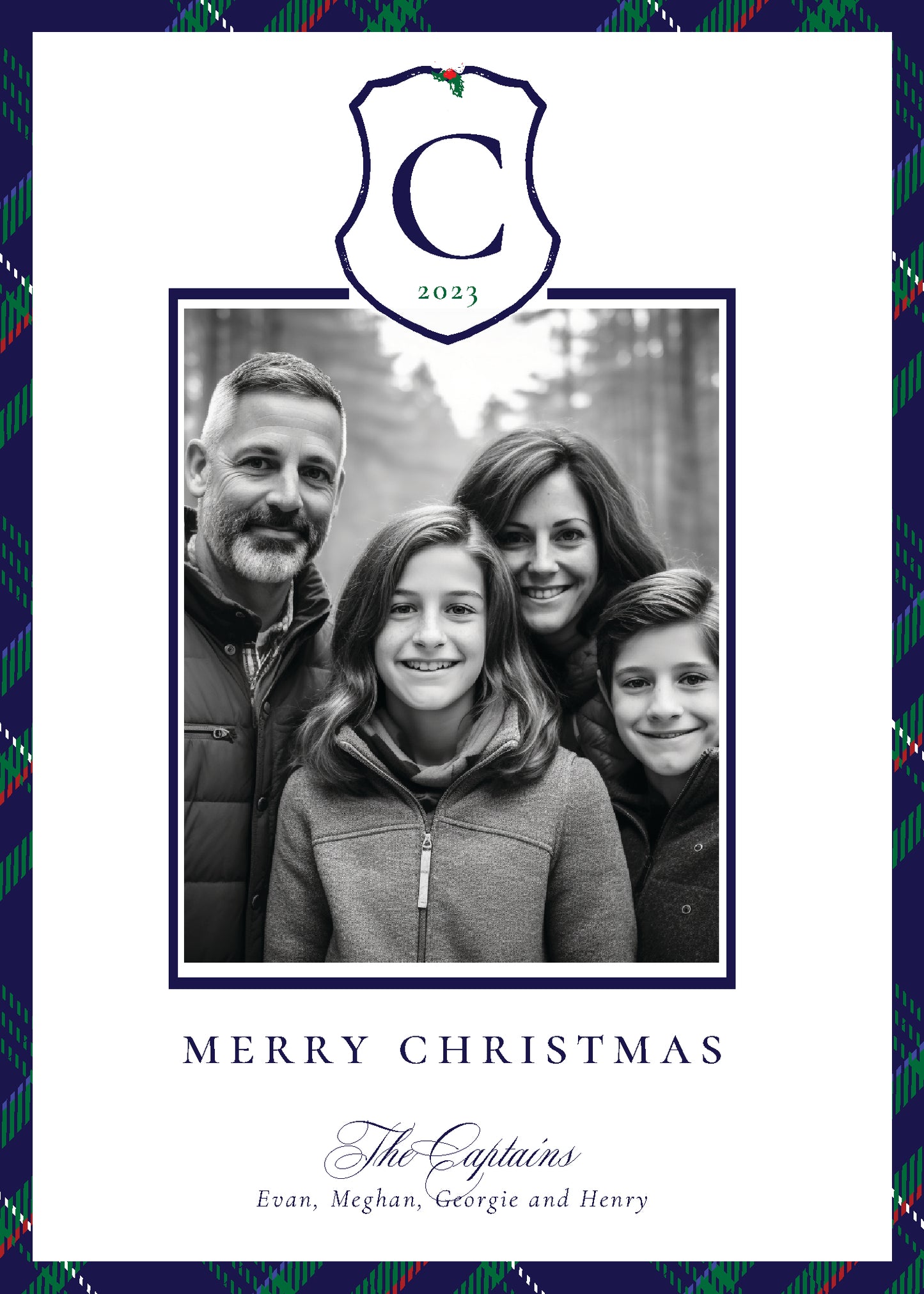 Monogrammed Green Tartan