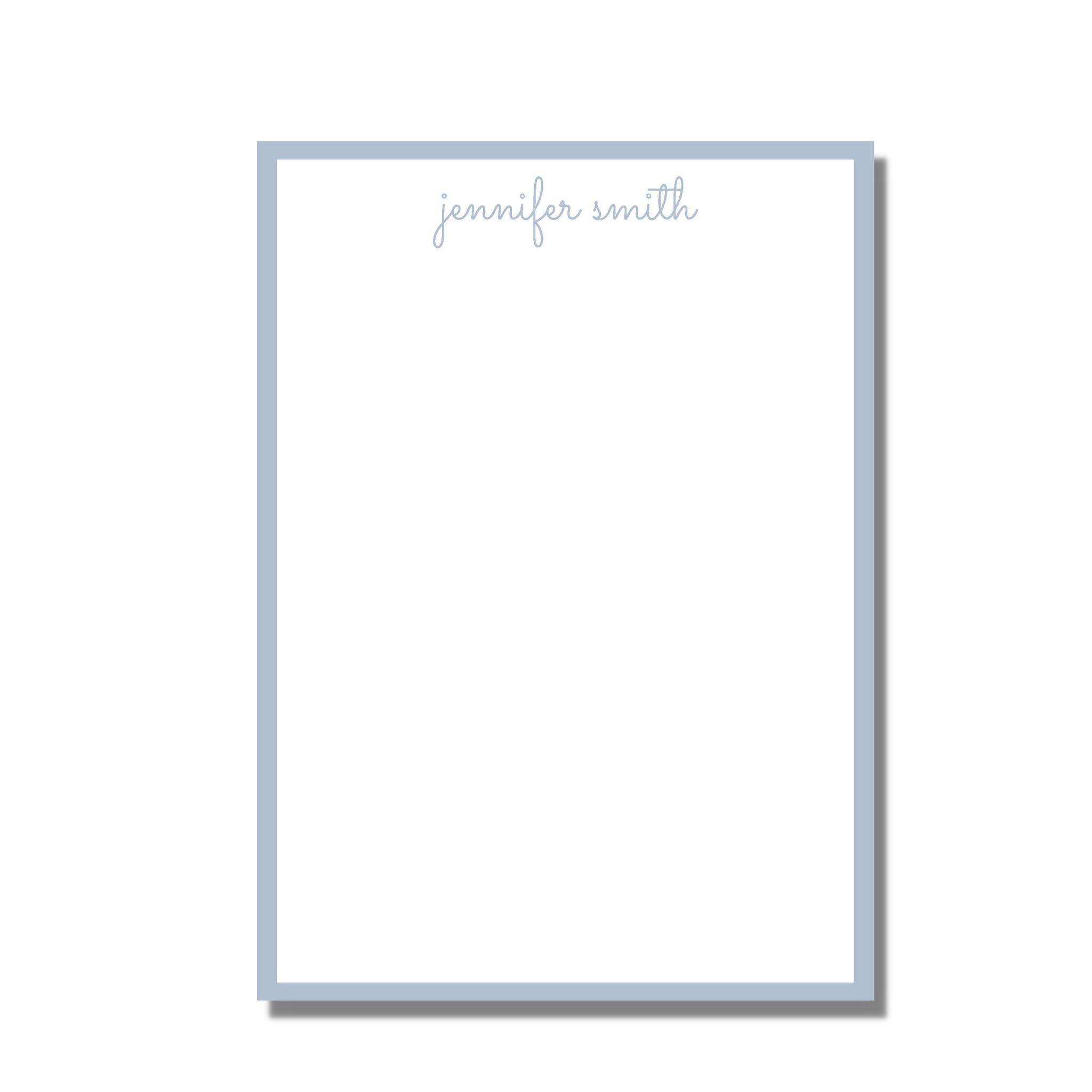 Green Script Mint Green Script Notepad – Nellie Sparkman Stationery