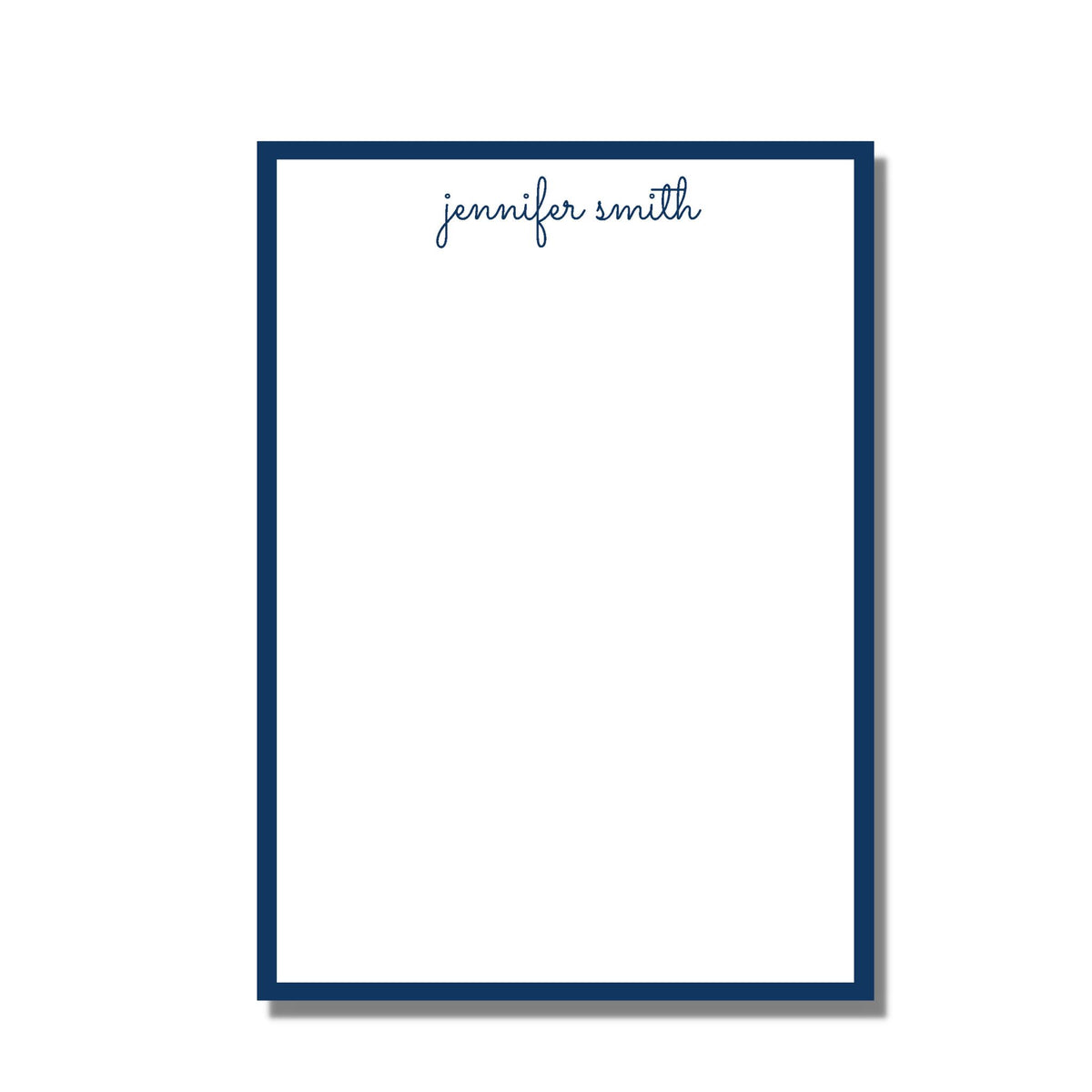 Blue Script Printer Paper Blue Script Notepad – Nellie Sparkman Stationery